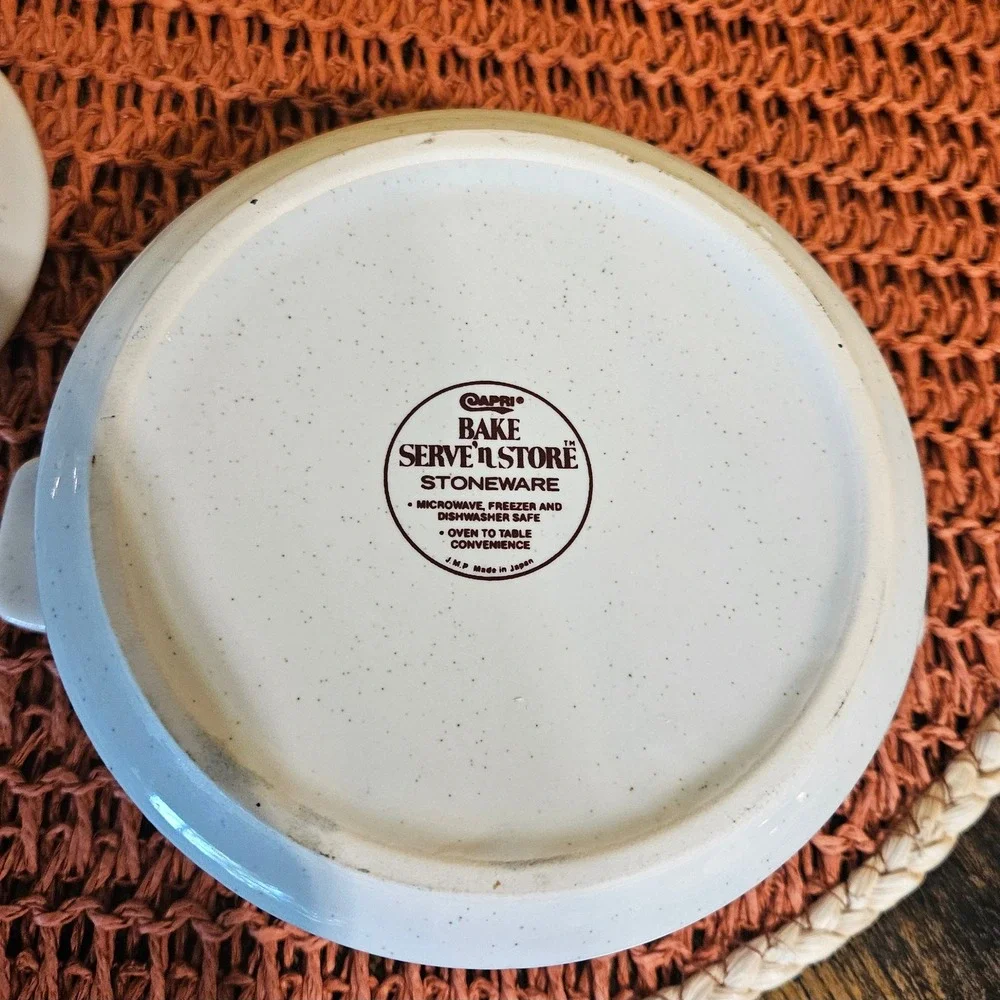 Vintage Capri Bake n Serve Stoneware Individual Casserole Japan